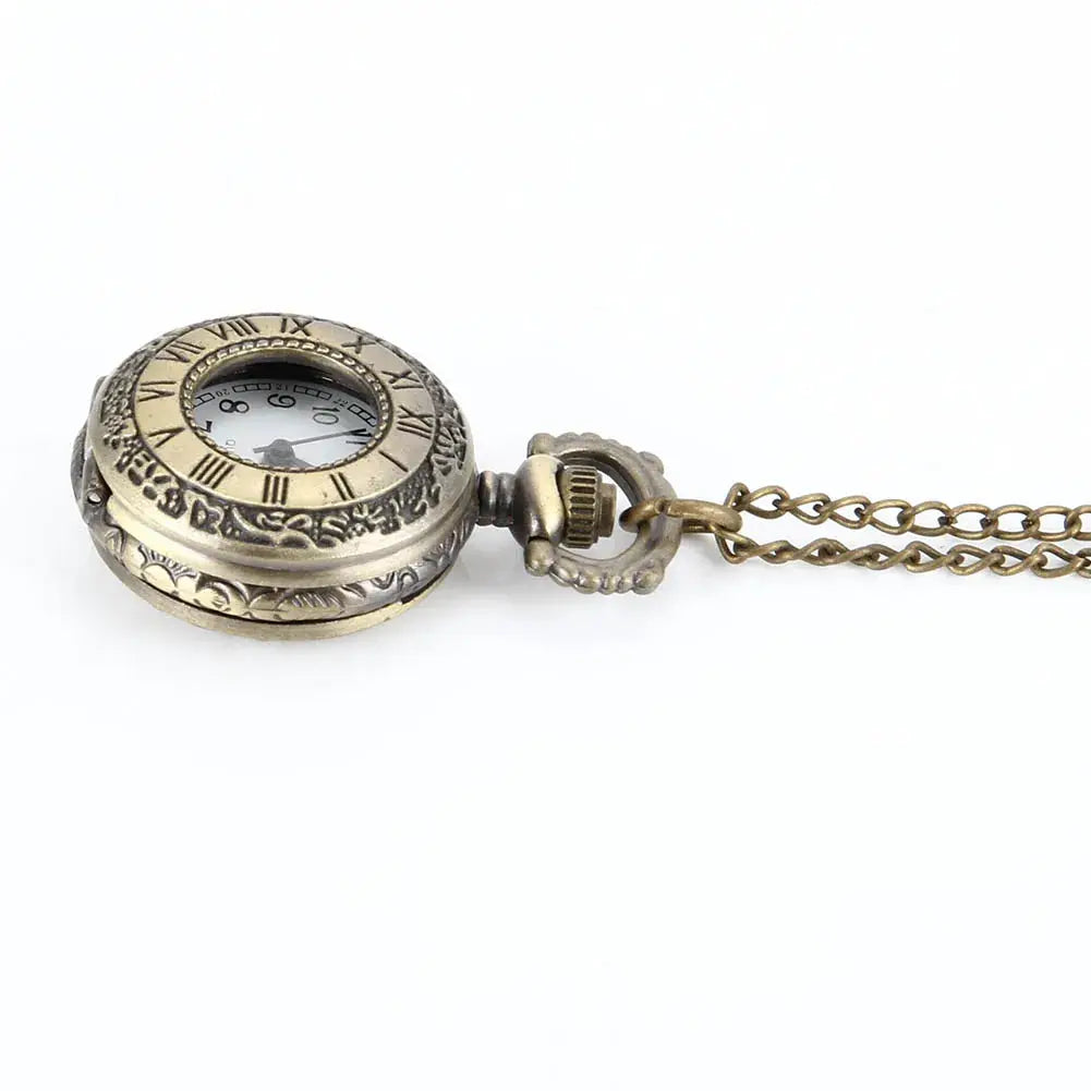Timeless Charm Vintage Pocket Watch Alloy With Roman Numerals Dual Time Display Unisex Necklace Accessory