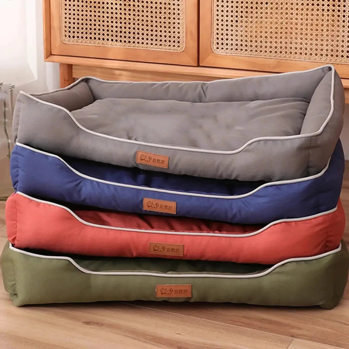 Four Season Square Dog Bed For Large Dogs Waterproof Sofa Style Pet House With Thick Soft Interior And Urine Proof Liner