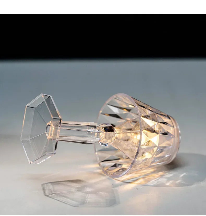 Mini crystal table lamp by Simples Market; color-changing LED battery-powered night light