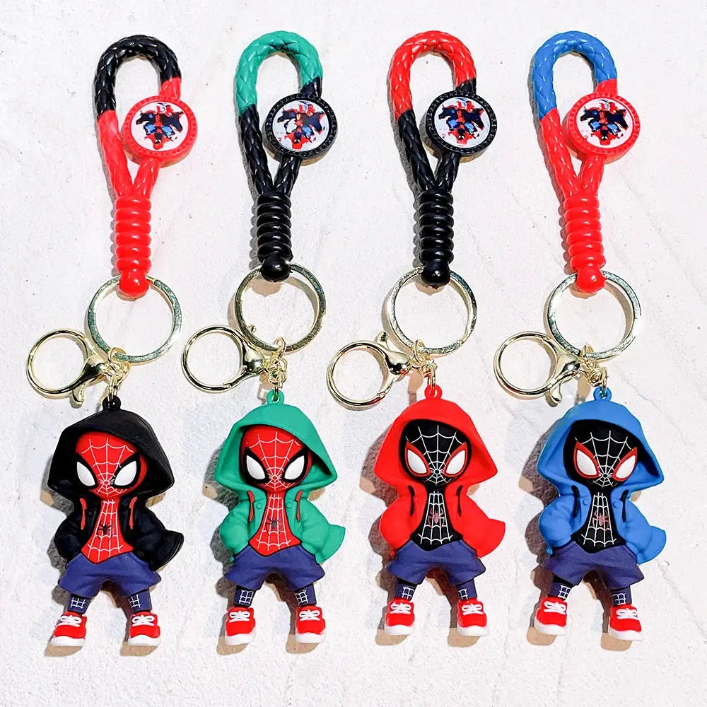 Marvel Spider Man Keychain 1 Pack or 4 Pack Avengers Cartoon Comics Key Ring Pendant Gift for Friends