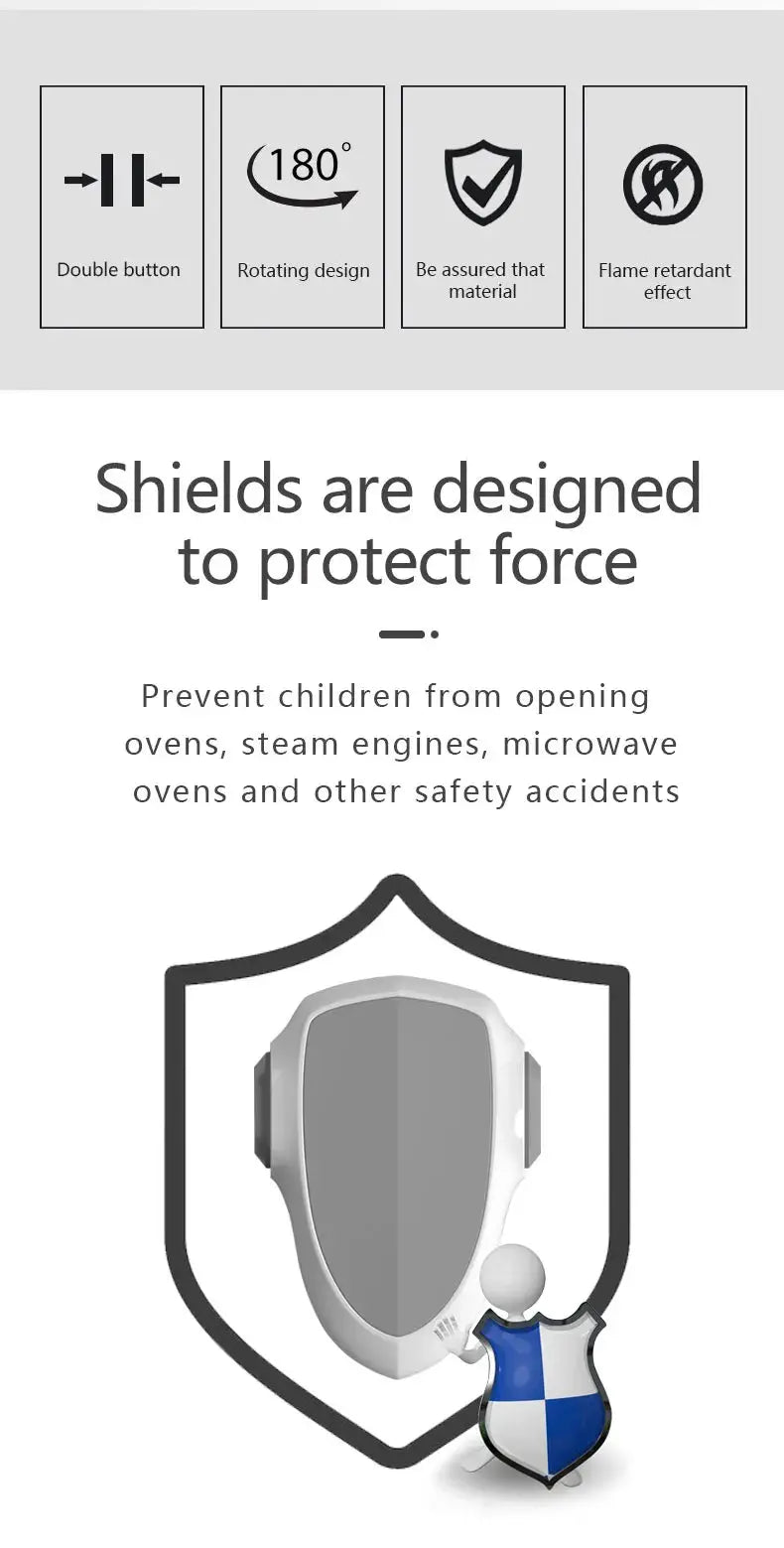 Baby oven door lock by Simples Market; white/gray kitchen cabinet latch for safety