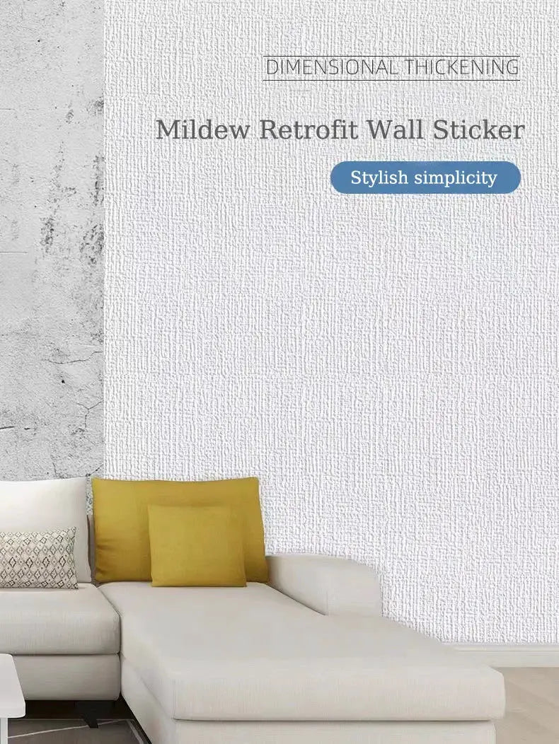 10m 3D thickened self-adhesive thermal insulation wallpaper with linen texture for wall decor