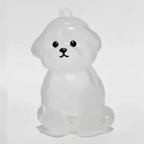 Transparent Cute Dog Pendant Keychain Creative Pet Hair Storage Capsule Hanging Ornament For Pet Lovers DIY Memorial Keychain