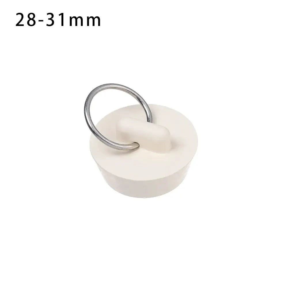 Rubber sink plug by Simples Market with metal ring, 28-31mm, white bathroom drain stopper
