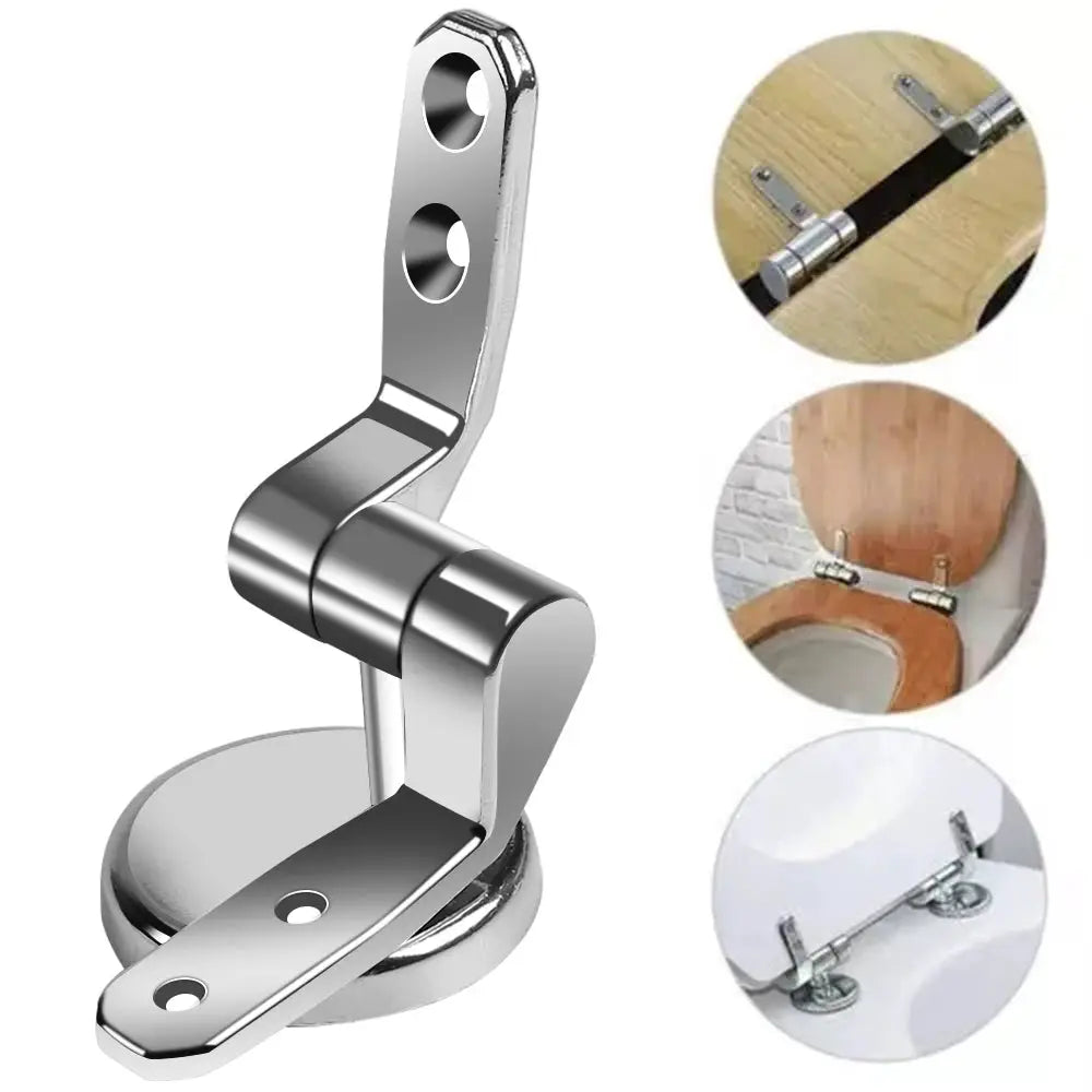 O-shaped toilet seat hinge, chrome-plated metal, universal fit