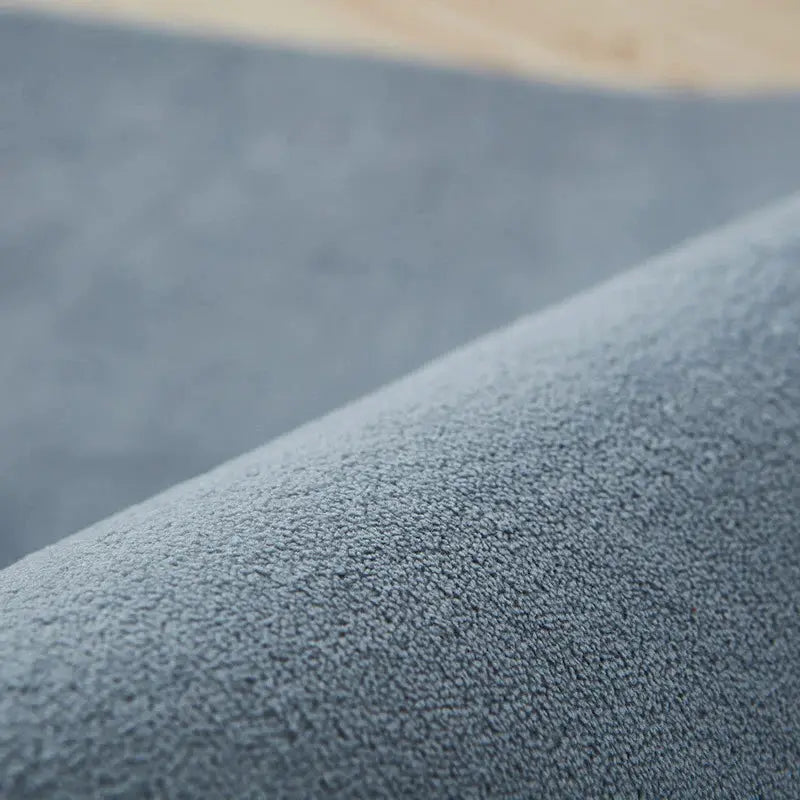 VIKAMA coral velvet carpet blue-gray close-up texture.