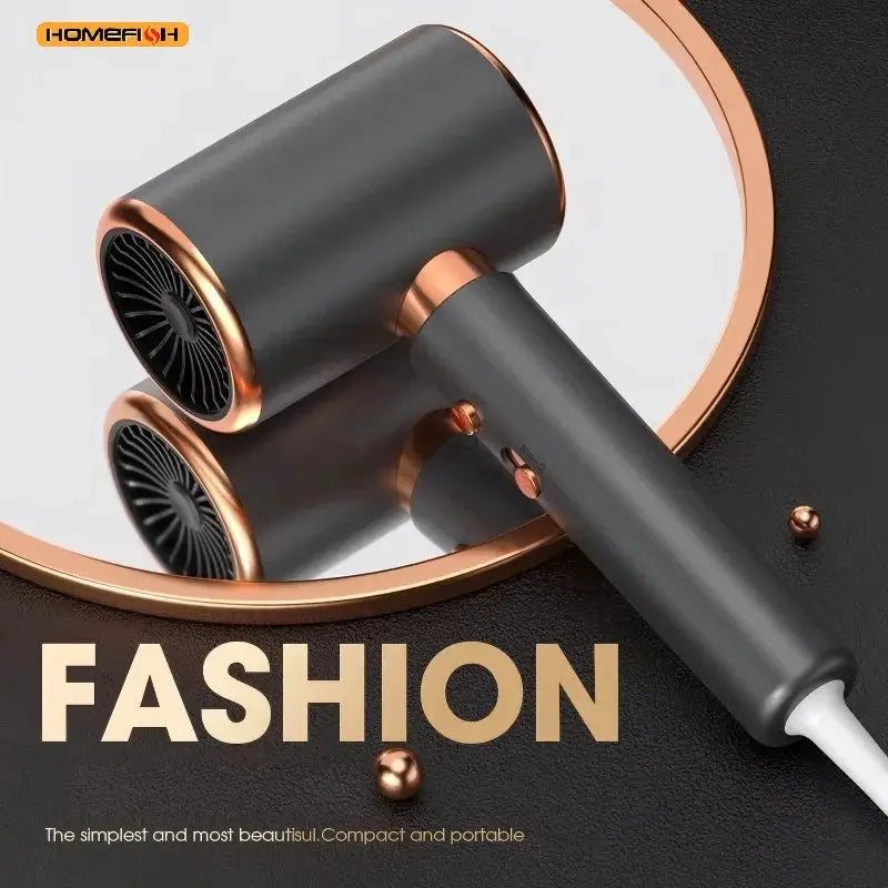 HOMEFISH 2000W salon hair dryer by Simples Market, dark gray with rose-gold accents