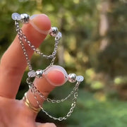 1 pair adjustable fake nipple rings, acrylic with sparkling accents, Simples Market