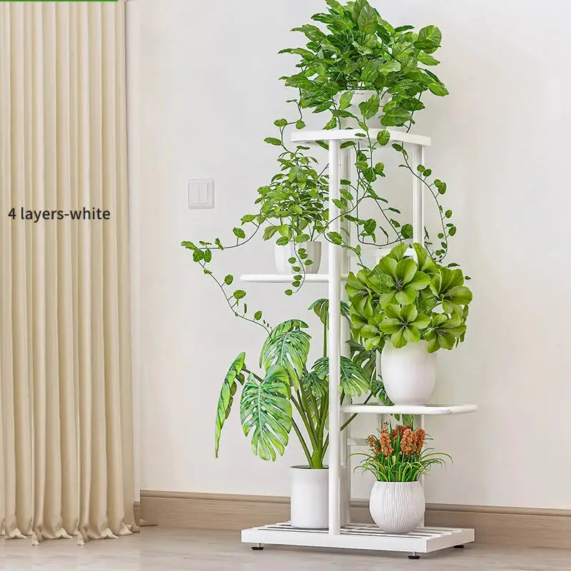 Cordlal Shining Iron Plant Stand Six to Eight Layers Flower Pot Rack Organizer for Home Garden Decor