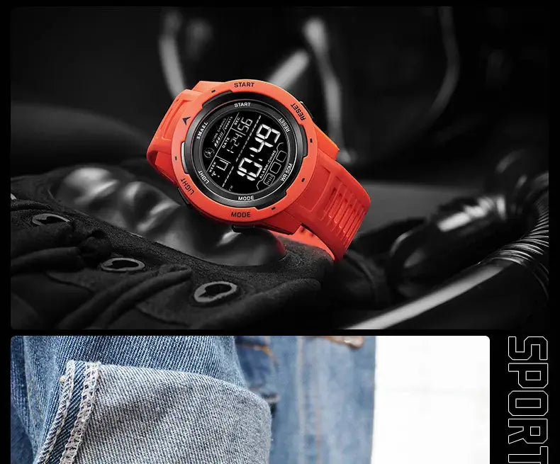 SMAEL 8105 Digital Watches Sports LED Wristwatches Men's 50m Waterproof Watch Digital Light Stopwatch Watch for Men