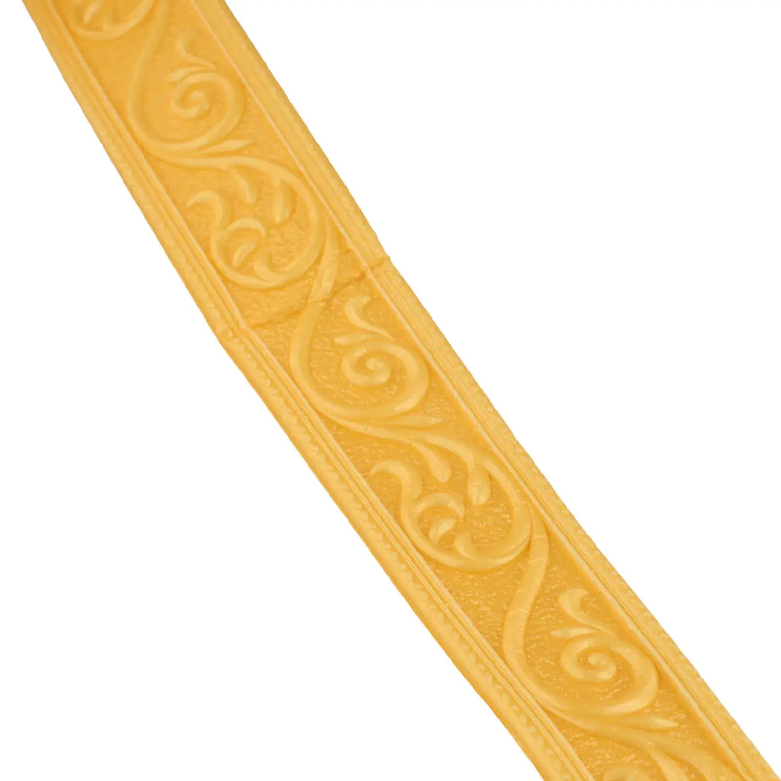 3D wall trim border in gold with scroll pattern; self-adhesive waterproof baseboard strip
