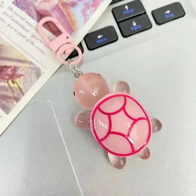 Glow In The Dark Turtle Keychain For Women And Girls Backpack Pendant Colorful Tortoise Keyring Gift