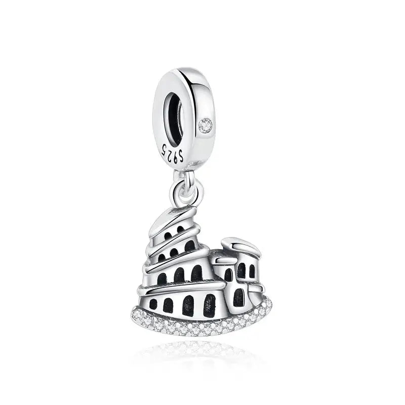 925 Sterling Silver Travel Theme Charms Beads London Bus Paris Suitcase Sam Panda Bracelets Necklaces Women DIY Jewelry