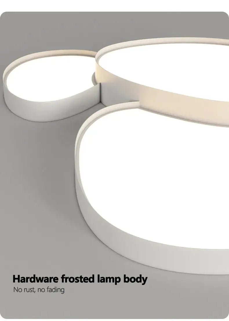 Modern LED ceiling lamp with three white frosted circular rings for indoor lighting