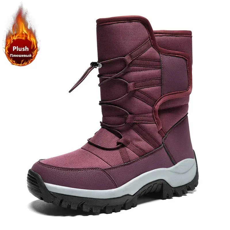 Mens Winter Boots Waterproof Plush Lined Non Slip Outdoor Hiking Ankle Boots All Weather Warmth