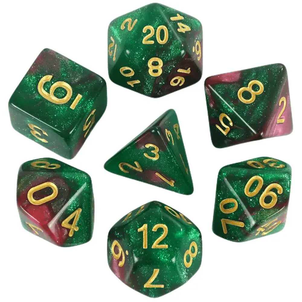 Galaxy Theme Polyhedral Dice Set For DnD With Cosmic Colorful Universe Effect Ideal For Adventurers