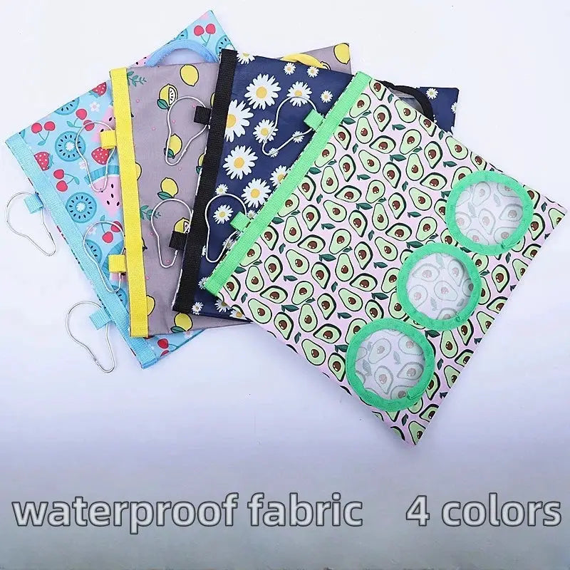 Simples Market Rabbit Hay Bag 2/3-hole hanging dry grass feeder, waterproof fabric, 4 color patterns.