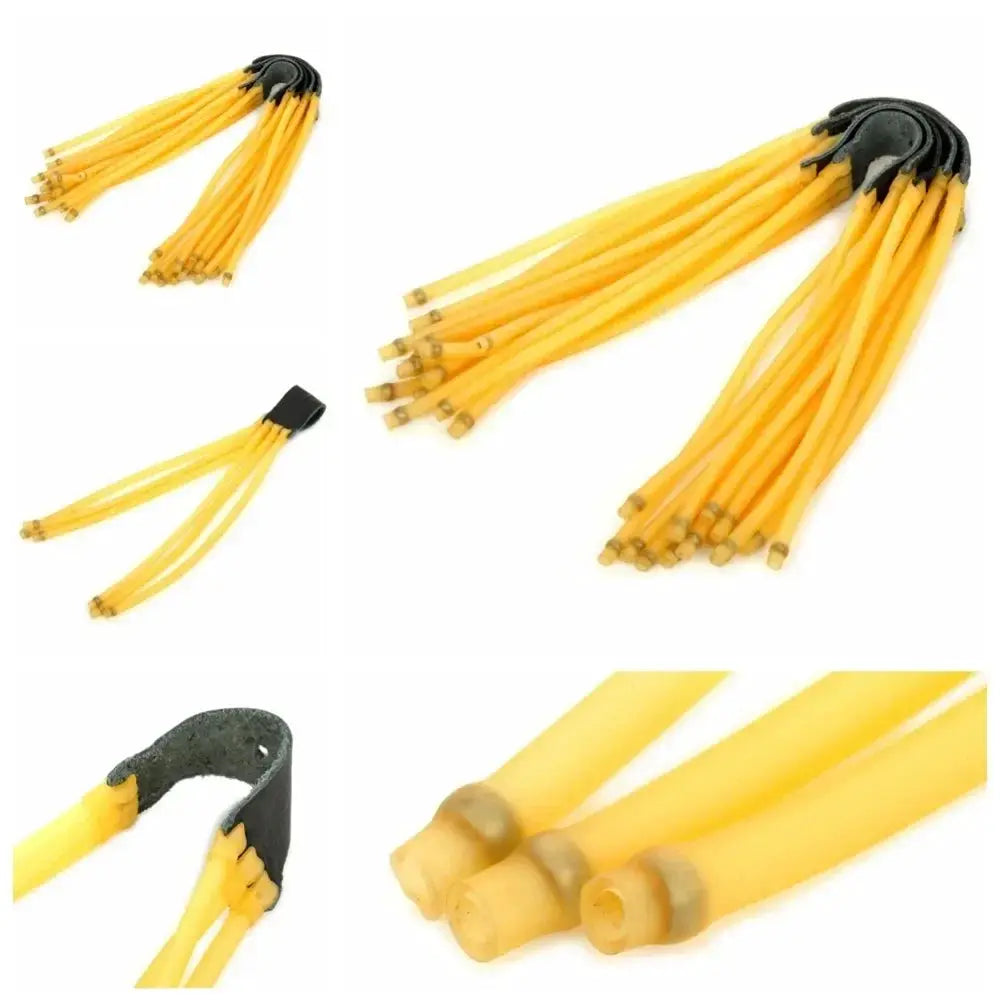 Slingshot elastic rubber bands set, yellow latex bundles for hunting and camping (multiple pieces)
