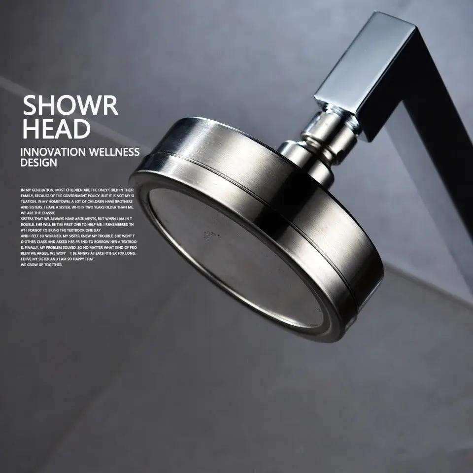 Shower head, brushed 304 stainless steel, pressurized water-saving, detachable and washable