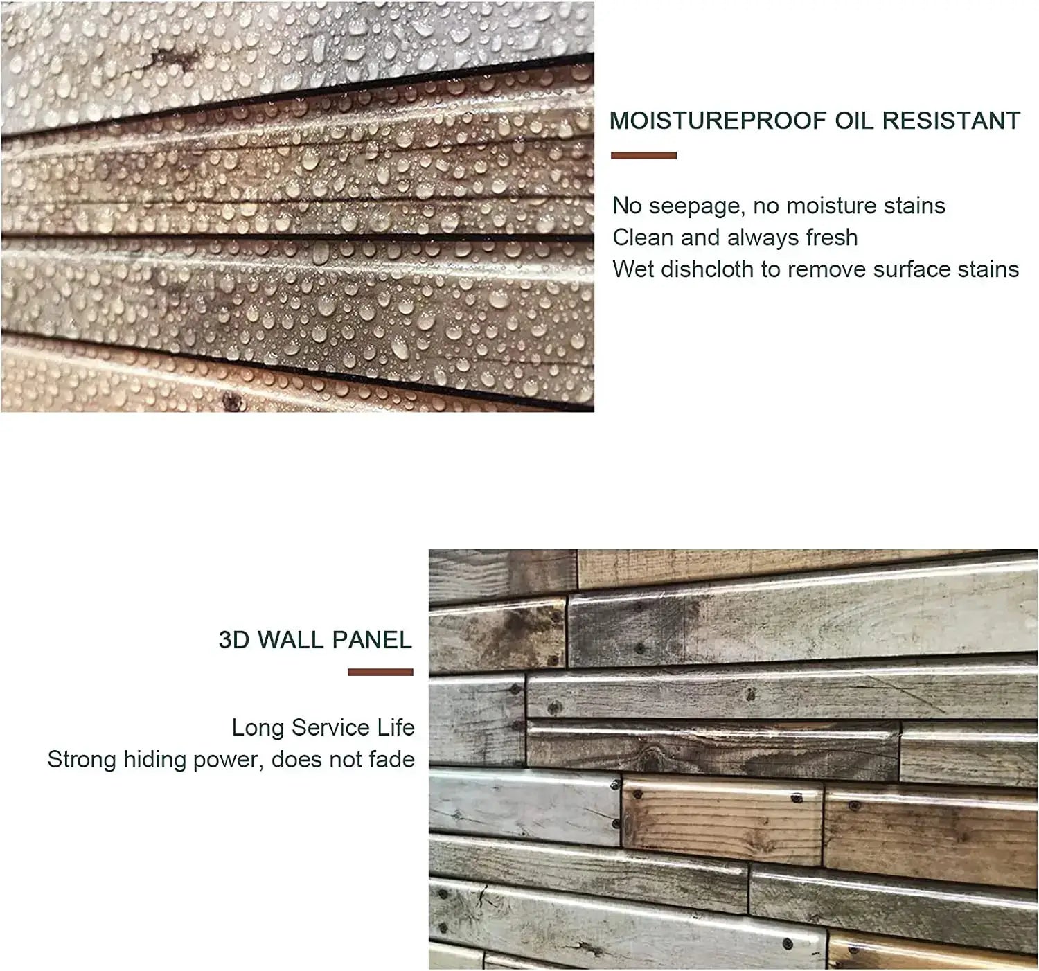 Self-adhesive 3D PVC tile wall sticker set (5/10 pcs) for kitchen and bathroom, waterproof.