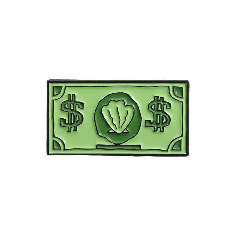 Funny Comedy Anime Dollar Money Credit Card Enamel Pins Metal Lapel Badges Decorative Jewelry