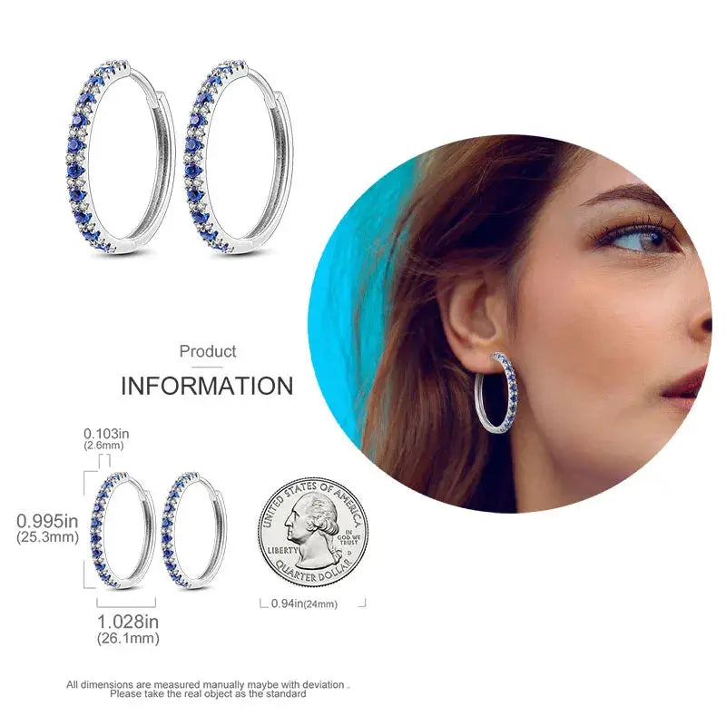 925 Silver Hoop Earrings For Women Zircon Heart Shape Star Eardrops Original Fashion Jewelry