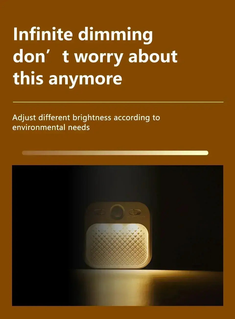 Simples Market motion sensor LED night light, rechargeable, stick-on magnet, beige square with textured front
