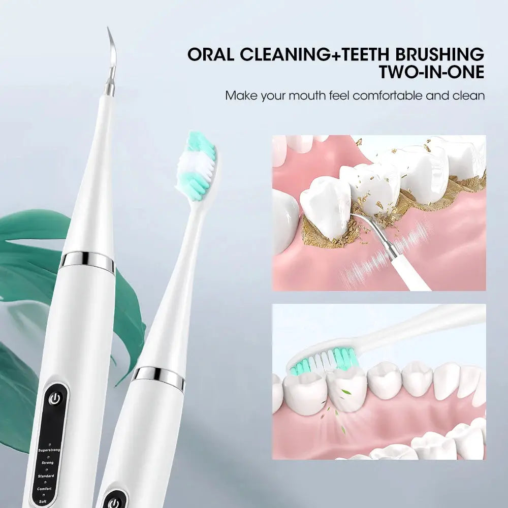 BrightSmile Electric Teeth Cleaner Dental Scaler Waterproof Rechargeable At Home Professional Grade Tartar Removal
