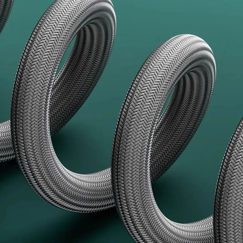 Set of three braided stainless steel shower hoses, flexible 1.5m/2m with G1/2 connectors