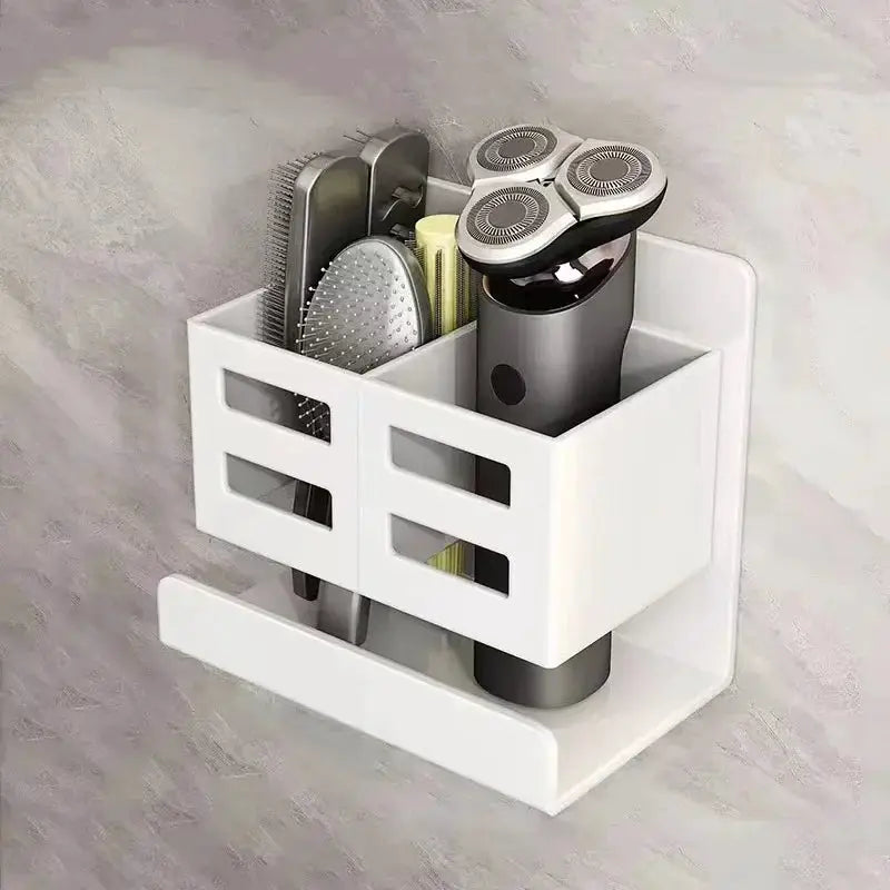 AquaGuard Hole Free Multifunctional Washbasin Storage Rack Wall Mounted Bathroom Organizer for Tubes Toothbrushes Razors