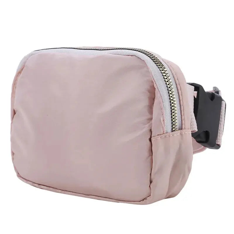 Waist bag pink women's fanny pack by Simples Market with zipper and adjustable belt