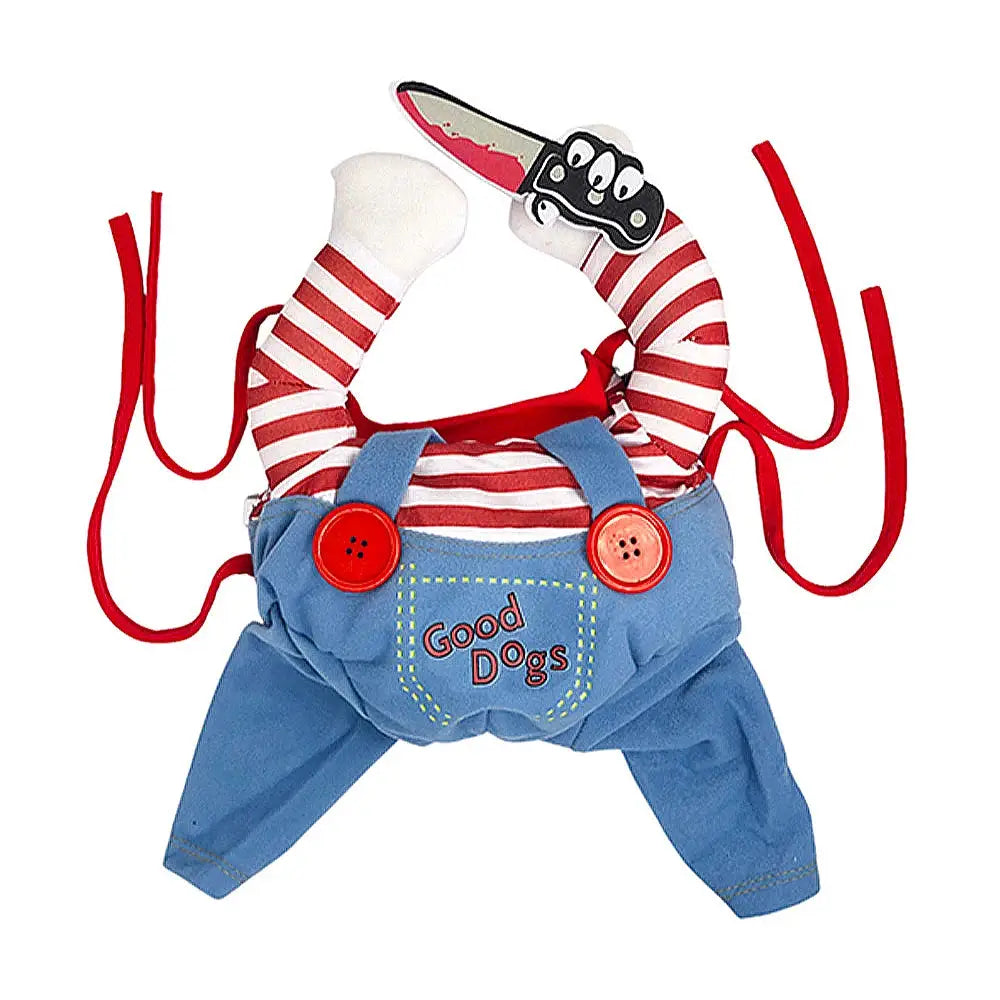Funny Cat And Dog Halloween Costume Jumpsuit For Small To Medium Pets Soft Warm Cat Coat Cosplay Outfit
