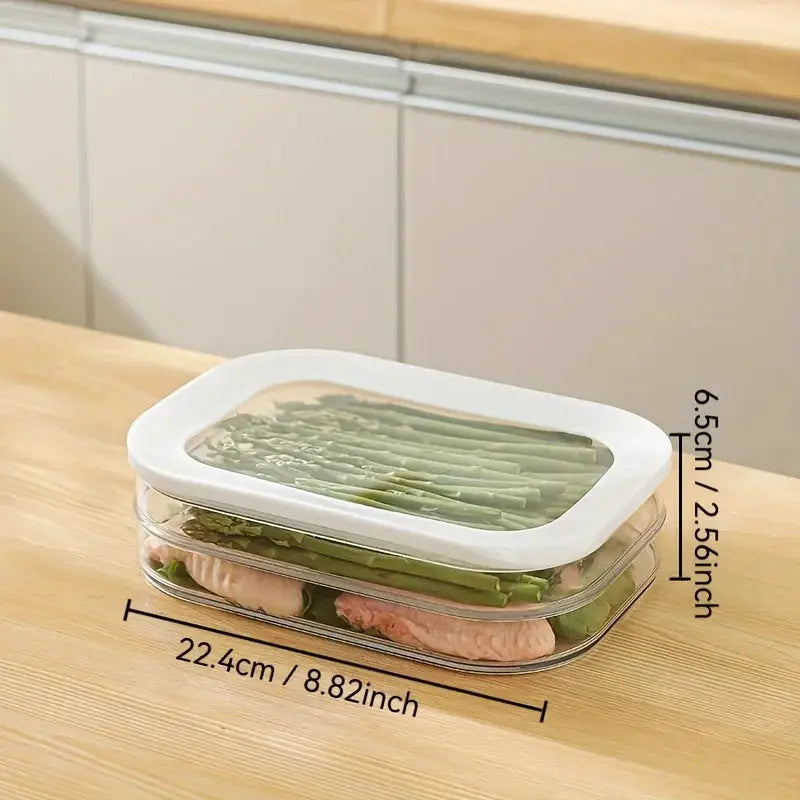Stackable Meat Storage Container for Fridge with Clear Lid for Deli Meat Bacon Cheese and Meal Prep