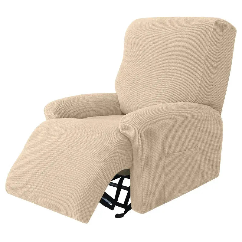 Simples Market beige recliner chair slipcover set, stretch spandex, non-slip, 4pcs