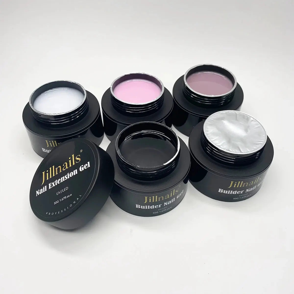Jillnails 50g Self Leveling Medium Gel Milky Pink White Builder For Easy Shaping Without Running Into Cuticles