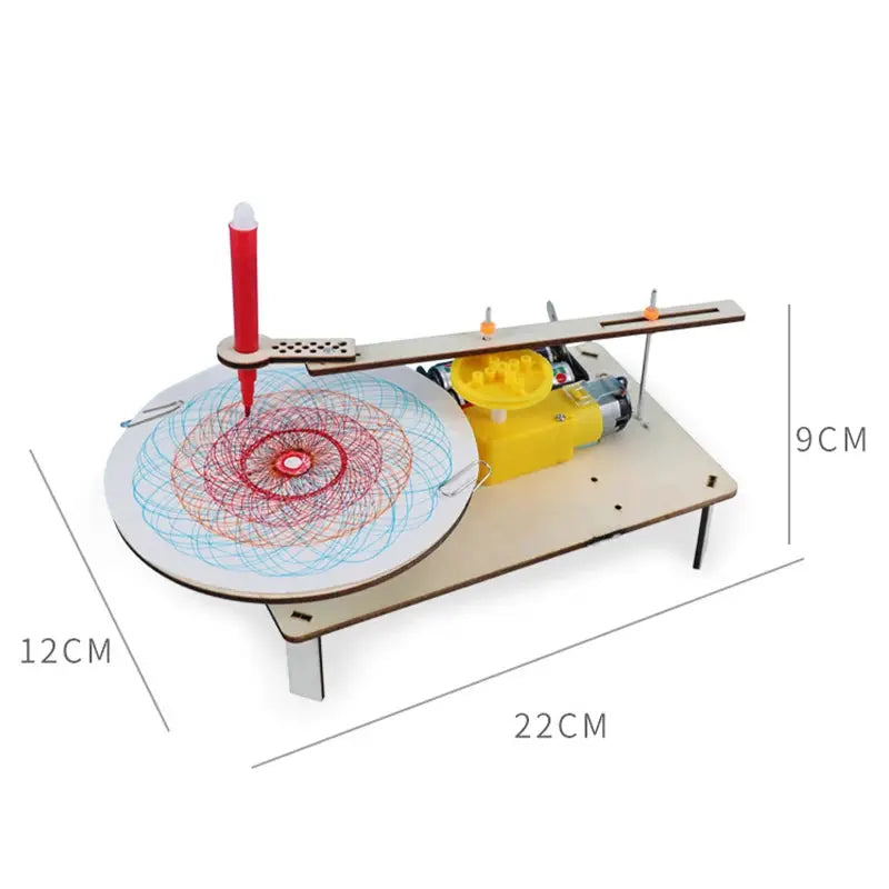 DIY Creative Wooden Electric Plotter Drawing Robot STEM Kit for Kids Automatic Painting Science Electronics