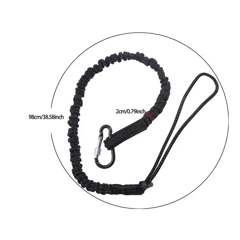 Safety Bungee Tether Tool Lanyard With Carabiner Hook For Climbing And Aerial Work Anti Falling Safety Rope