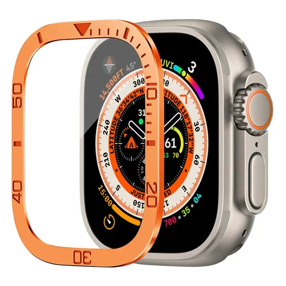 Aluminium Alloy Case+Tempered Glass for Apple Watch Ultra 2 49mm Anti-Scratch Screen Protector for iWatch Ultra 49mm Cover Film