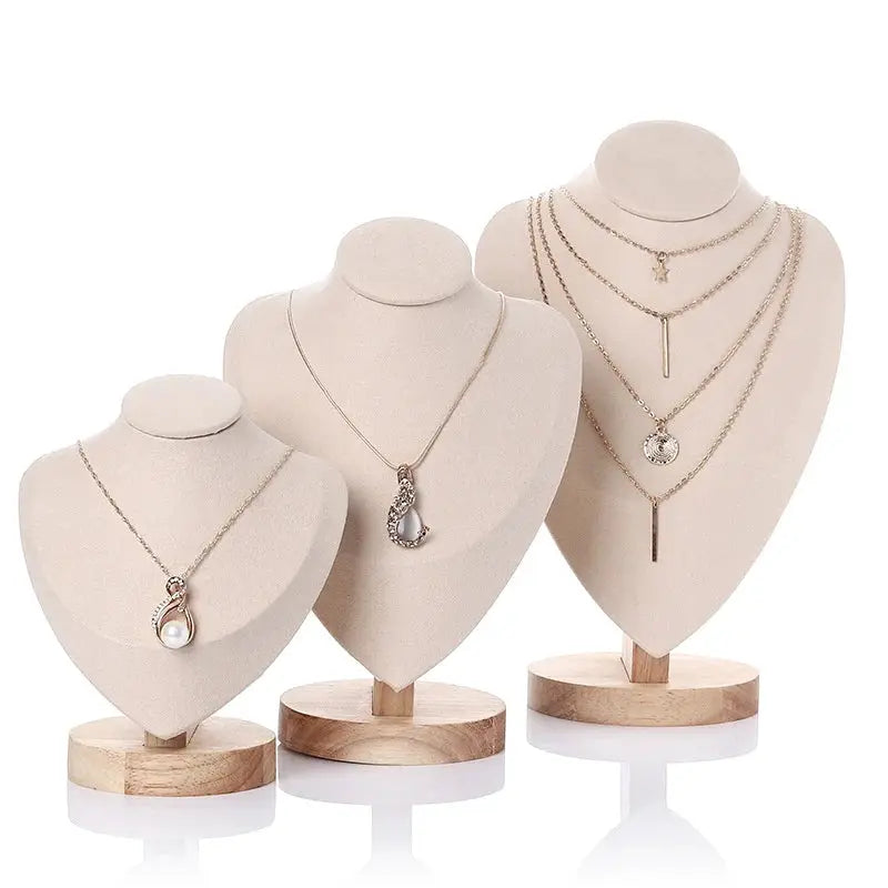 Velvet Necklace Display Stand Portrait Mannequin Bust Pendant Organizer Jewelry Window Display
