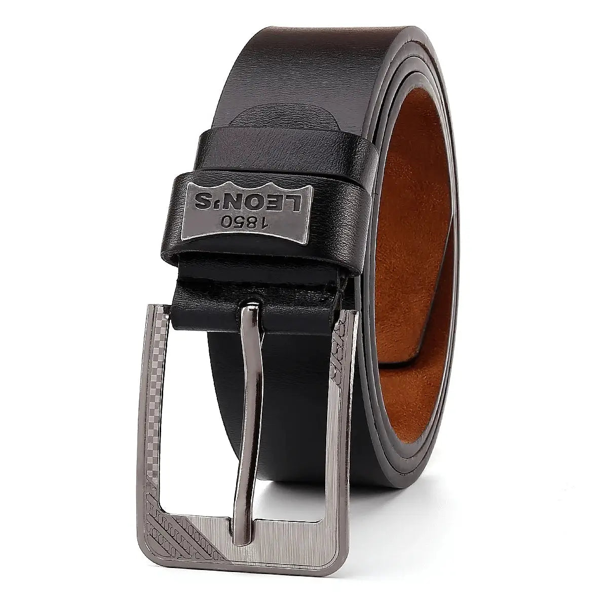 Leons Buckle Leather Casual Jeans Belt For Men Durable PU Material With Retro Luxury Style