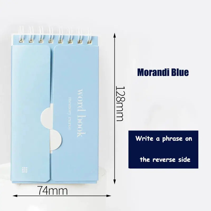 Simples Market Morandi Blue word book notebook, spiral-bound portable planner