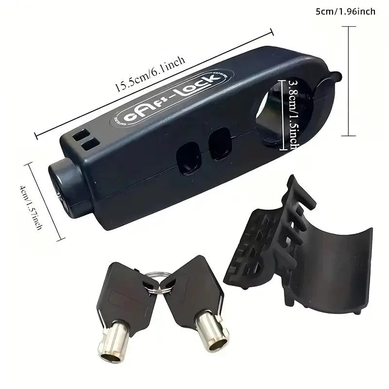 Motorcycle handlebar lock by Simples Market, black anti-theft lock with two keys for universal fit