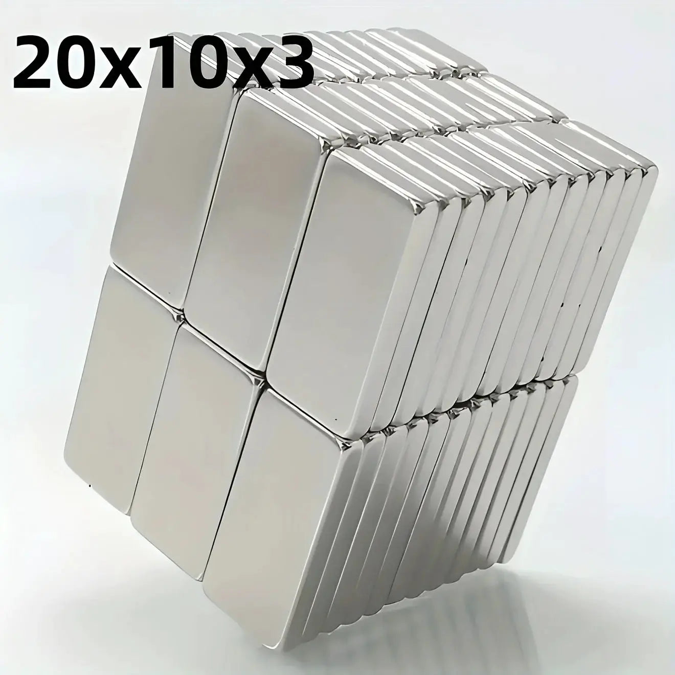 Iron Rectangular Magnets 20x10x3mm Industrial Use 20 or 50 Pieces No Battery Required