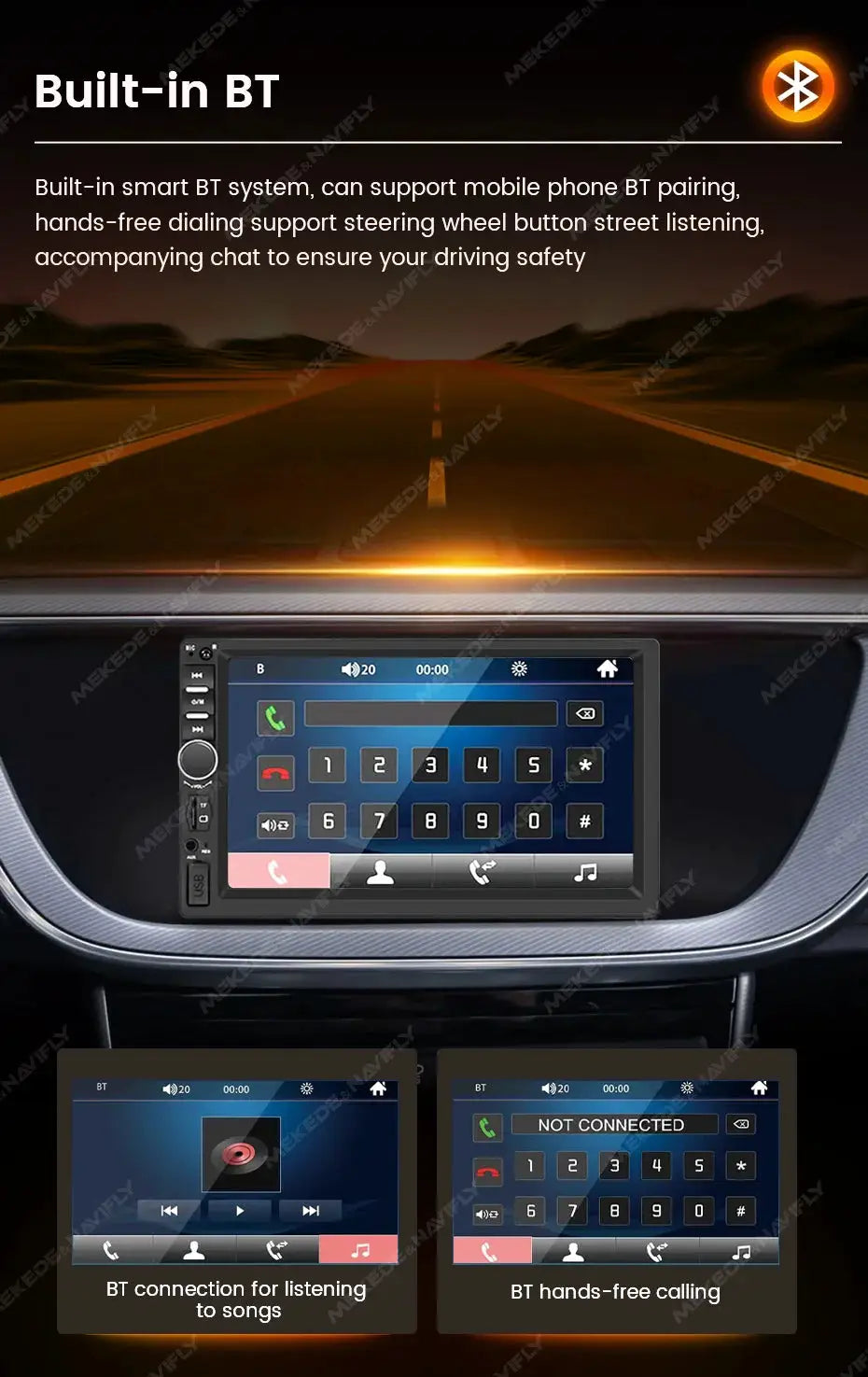 Simples Market 1DIN MP5 6.86-inch car radio with built-in Bluetooth and touchscreen multimedia player