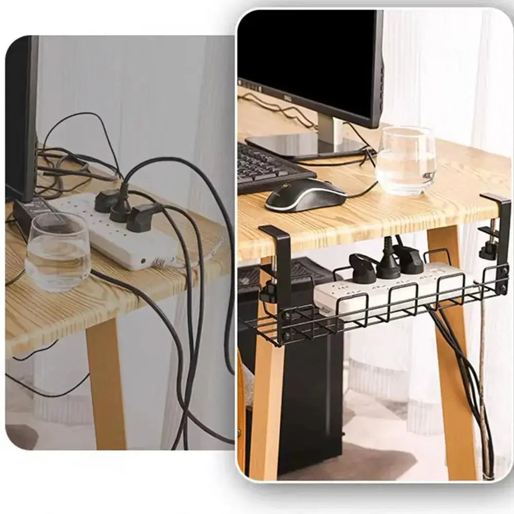 ProDesk Under Desk Cable Management Box No Drill Clamp Design Keeps Cables Neat, Hidden, And Organized