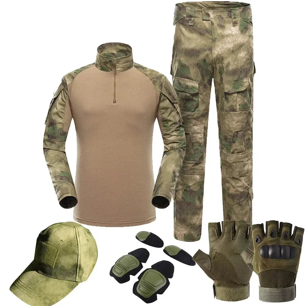 Men Tactical Uniform Camouflage Suit Set For Outdoor Hunting Airsoft Paintball Training Shirts And Pants