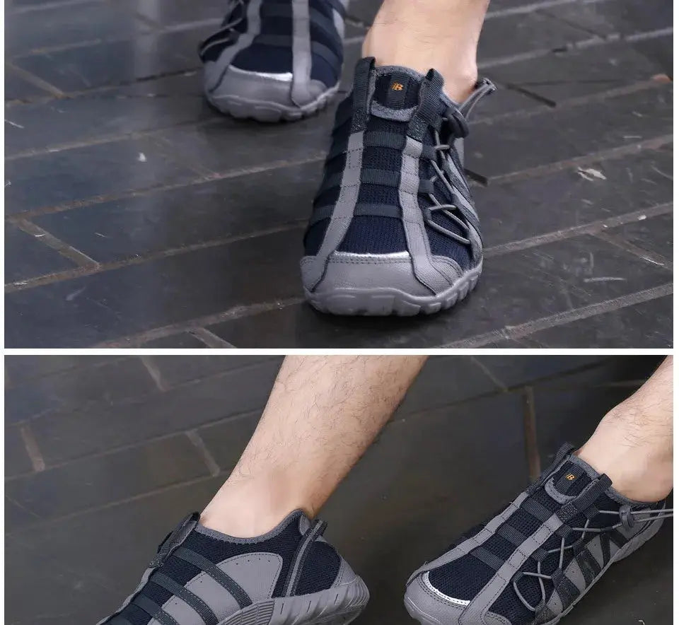 BONA men's running shoes by Simples Market, lace-up athletic sneakers in dark navy and gray for walking and jogging.