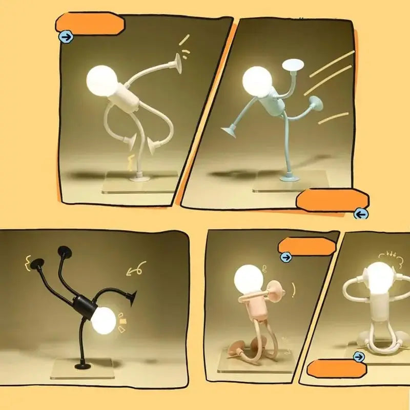 Changeable Shape Funny Sportsman Night Light, six colorful desk lamps with vacuum adsorption by Simples Market