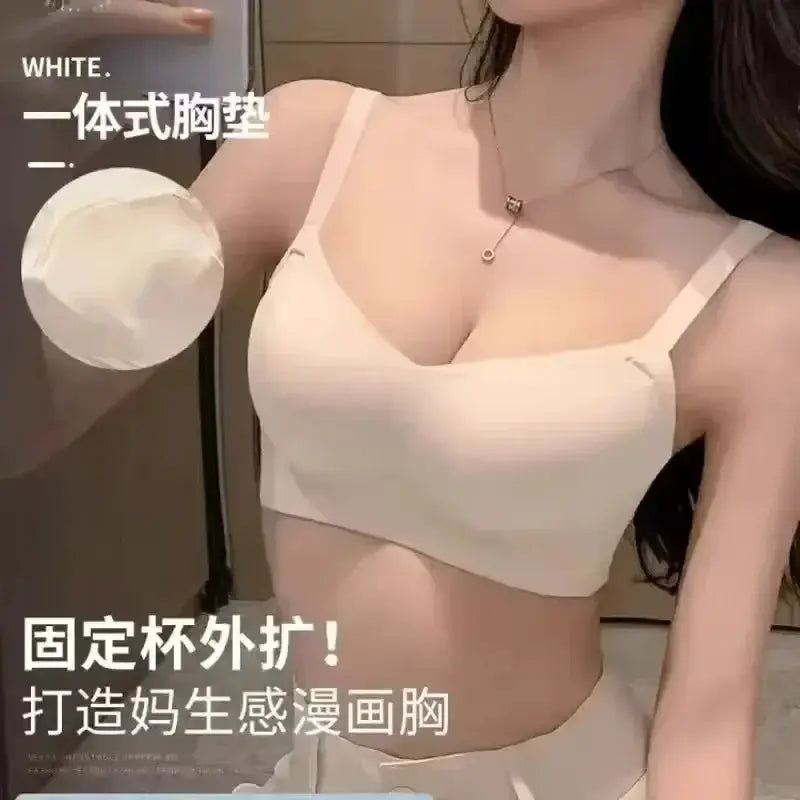 White padded bra with wide straps and smooth cups for daily wear