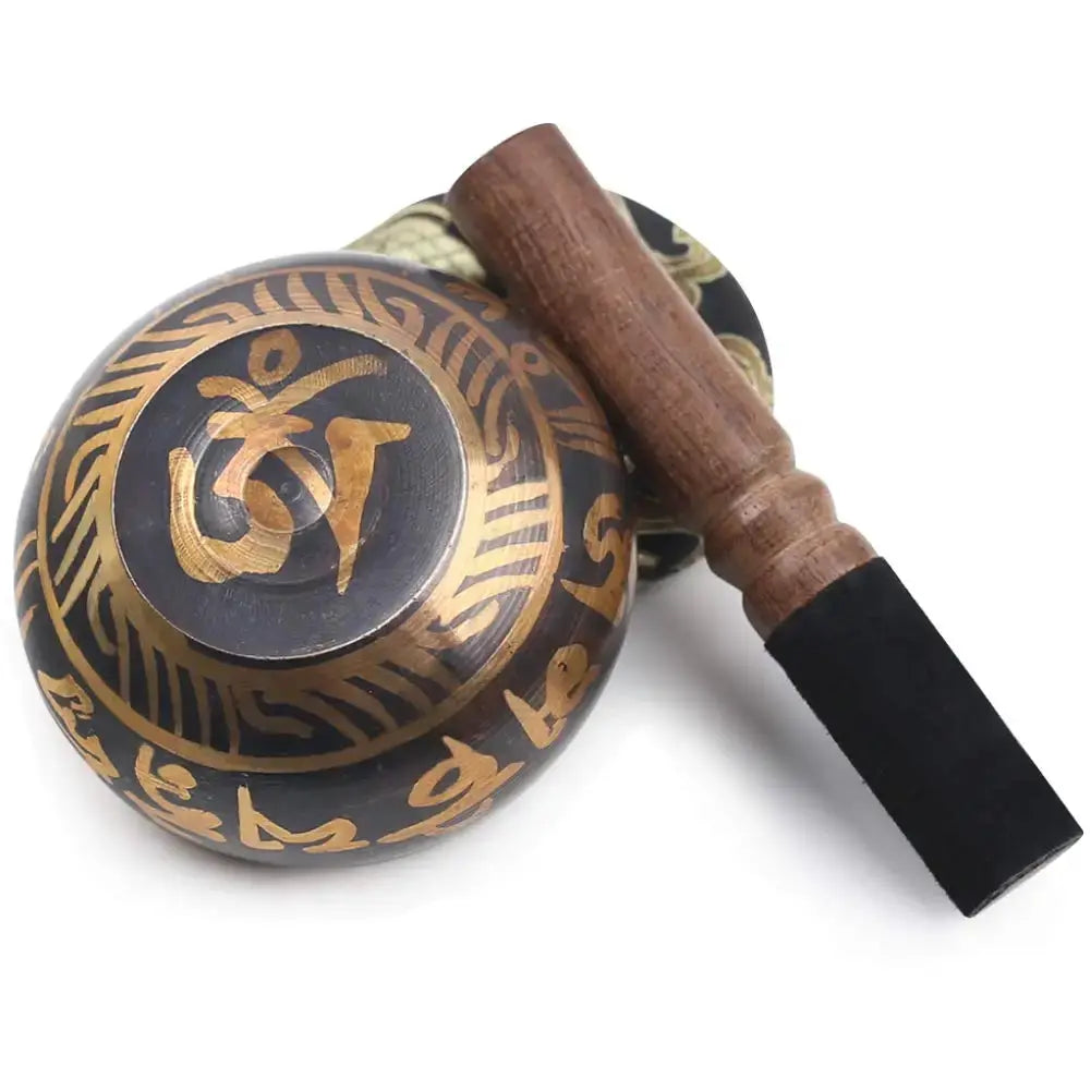 Tibetan Singing Bowl Set Lotus Design For Meditation Yoga Relaxation Chakra Healing Prayer And Mindfulness Gift